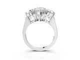 White gold Three-Stone Pear Diamond Engagement Ring with Prong Setting on a Classic Band_6