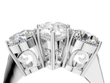 White gold Three-Stone Pear Diamond Engagement Ring with Prong Setting on a Classic Band_7