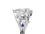 White gold Three-Stone Pear Diamond Engagement Ring with Prong Setting on a Classic Band_8