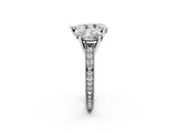 White gold Three-Stone Pear Diamond Milgrain Pave Band with Prong Setting 2