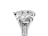 White gold Three-Stone Pear Diamond Milgrain Pave Band with Prong Setting 5