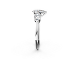White gold Three-Stone Pear Diamond Ring with Pear Side Stones in Four-Prong Setting_92