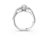 White gold Three-Stone Pear Diamond Ring with Pear Side Stones in Four-Prong Setting_93