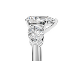 White gold Three-Stone Pear Diamond Ring with Pear Side Stones in Four-Prong Setting_95