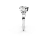 White gold Three-Stone Pear and Princess Cut Diamond Ring with Channel Band and Four-Prong Setting_30
