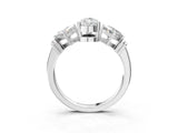 White gold Three-Stone Pear and Princess Cut Diamond Ring with Channel Band and Four-Prong Setting_31