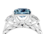 White gold Three-Stone Princess Cut Aquamarine Braided Band Ring with Four-Prong Setting_40