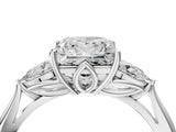 White gold Three-Stone Princess Cut Brilliant Diamond Solitaire Ring with Tapered Band and Four-Prong Setting_17