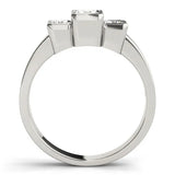 White gold Three Stone Princess Cut Channel Set Diamond Ring 2