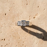 White gold Three Stone Princess Cut Channel Set Diamond Ring_30