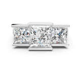 White gold Three Stone Princess Cut Channel Set Diamond Ring_44