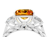 White gold Three-Stone Princess Cut Citrine Braided Band Ring with Four-Prong Setting_16
