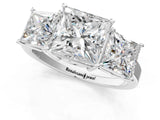 White gold Three-Stone Princess Cut Cut Diamond Engagement Ring with Flat Band and Four-Prong Setting_168