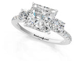 White gold Three-Stone Princess Cut Cut Diamond Pavé Band with Prong Setting_20