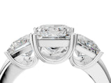 White gold Three-Stone Princess Cut Cut Diamond Ring with Channel Set Band and Four-Prong Setting_30