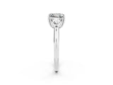 White gold Three-Stone Princess Cut Cut Diamond Ring with Trillion Side Stones and Four-Prong Setting_2