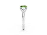 White gold Three-Stone Princess Cut Cut Diamond Ring with Trillion Side Stones and Four-Prong Setting_2