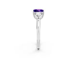 White gold Three-Stone Princess Cut Cut Diamond Ring with Trillion Side Stones and Four-Prong Setting_2