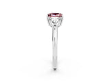 White gold Three-Stone Princess Cut Cut Diamond Ring with Trillion Side Stones and Four-Prong Setting_2