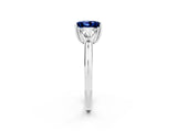 White gold Three-Stone Princess Cut Cut Diamond Ring with Trillion Side Stones and Four-Prong Setting_2