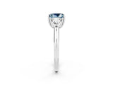 White gold Three-Stone Princess Cut Cut Diamond Ring with Trillion Side Stones and Four-Prong Setting_2