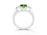 White gold Three-Stone Princess Cut Cut Diamond Ring with Trillion Side Stones and Four-Prong Setting_3