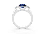 White gold Three-Stone Princess Cut Cut Diamond Ring with Trillion Side Stones and Four-Prong Setting_3