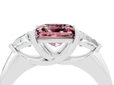 White gold Three-Stone Princess Cut Cut Diamond Ring with Trillion Side Stones and Four-Prong Setting_4