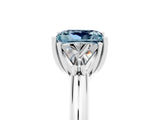 White gold Three-Stone Princess Cut Cut Diamond Ring with Trillion Side Stones and Four-Prong Setting_5