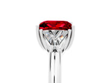 White gold Three-Stone Princess Cut Cut Diamond Ring with Trillion Side Stones and Four-Prong Setting_5