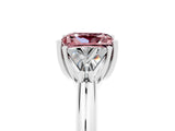 White gold Three-Stone Princess Cut Cut Diamond Ring with Trillion Side Stones and Four-Prong Setting_5