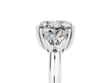 White gold Three-Stone Princess Cut Cut Diamond Ring with Trillion Side Stones and Four-Prong Setting_5