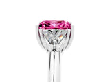 White gold Three-Stone Princess Cut Cut Diamond Ring with Trillion Side Stones and Four-Prong Setting_5