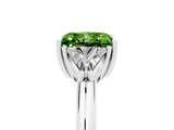 White gold Three-Stone Princess Cut Cut Diamond Ring with Trillion Side Stones and Four-Prong Setting_5