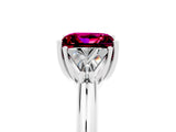 White gold Three-Stone Princess Cut Cut Diamond Ring with Trillion Side Stones and Four-Prong Setting_5