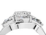 White gold Three-Stone Princess Cut Cut Diamond Split Shank Prong Set Ring_23