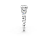 White gold Three-Stone Princess Cut Diamond Braided Band Ring with Four-Prong Setting_84