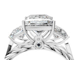 White gold Three-Stone Princess Cut Diamond Braided Band Ring with Four-Prong Setting_86
