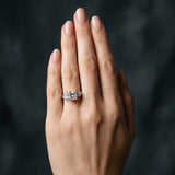 White gold Three-Stone Princess Cut Diamond Braided Band Ring with Four-Prong Setting_90