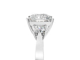 White gold Three-Stone Princess Cut Diamond Cathedral Engagement Ring with Prong Setting_11