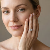 White gold Three-Stone Princess Cut Diamond Engagement Ring with Channel Set Band and Four-Prong Setting_29