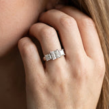 White gold Three-Stone Princess Cut Diamond Engagement Ring with Channel Set Band and Four-Prong Setting_30