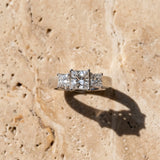 White gold Three-Stone Princess Cut Diamond Engagement Ring with Channel Set Band and Four-Prong Setting_31
