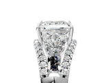 White gold Three-Stone Princess Cut Diamond Engagement Ring with Pave Band and Prong Setting_11