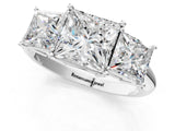 White gold Three-Stone Princess Cut Diamond Engagement Ring with Prong Setting on a White Gold Band_7