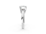 White gold Three-Stone Princess Cut Diamond Engagement Ring with Prong Setting on a White Gold Band_8