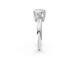 White gold Three-Stone Princess Cut Diamond Engagement Ring with Prong Setting_35