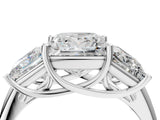 White gold Three-Stone Princess Cut Diamond Engagement Ring with Prong Setting_37