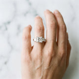 White gold Three-Stone Princess Cut Diamond Engagement Ring with Prong Setting_57