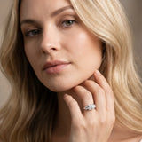 White gold Three-Stone Princess Cut Diamond Engagement Ring with Prong Setting_58